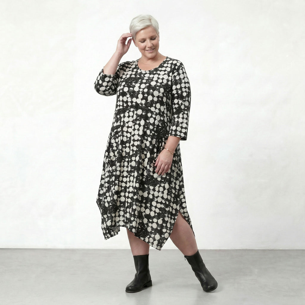 AKH Fashion Kleid 6025 Ariah, Schwarz/Weiß
