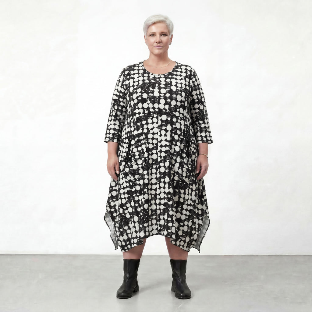 AKH Fashion Kleid 6025 Ariah, Schwarz/Weiß