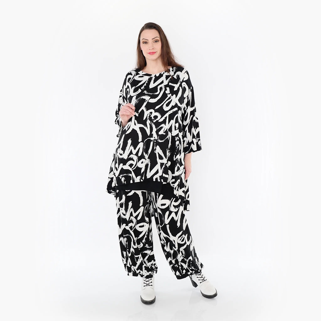 AKH Fashion Shirt 7028 Tamia, Schwarz/Weiß
