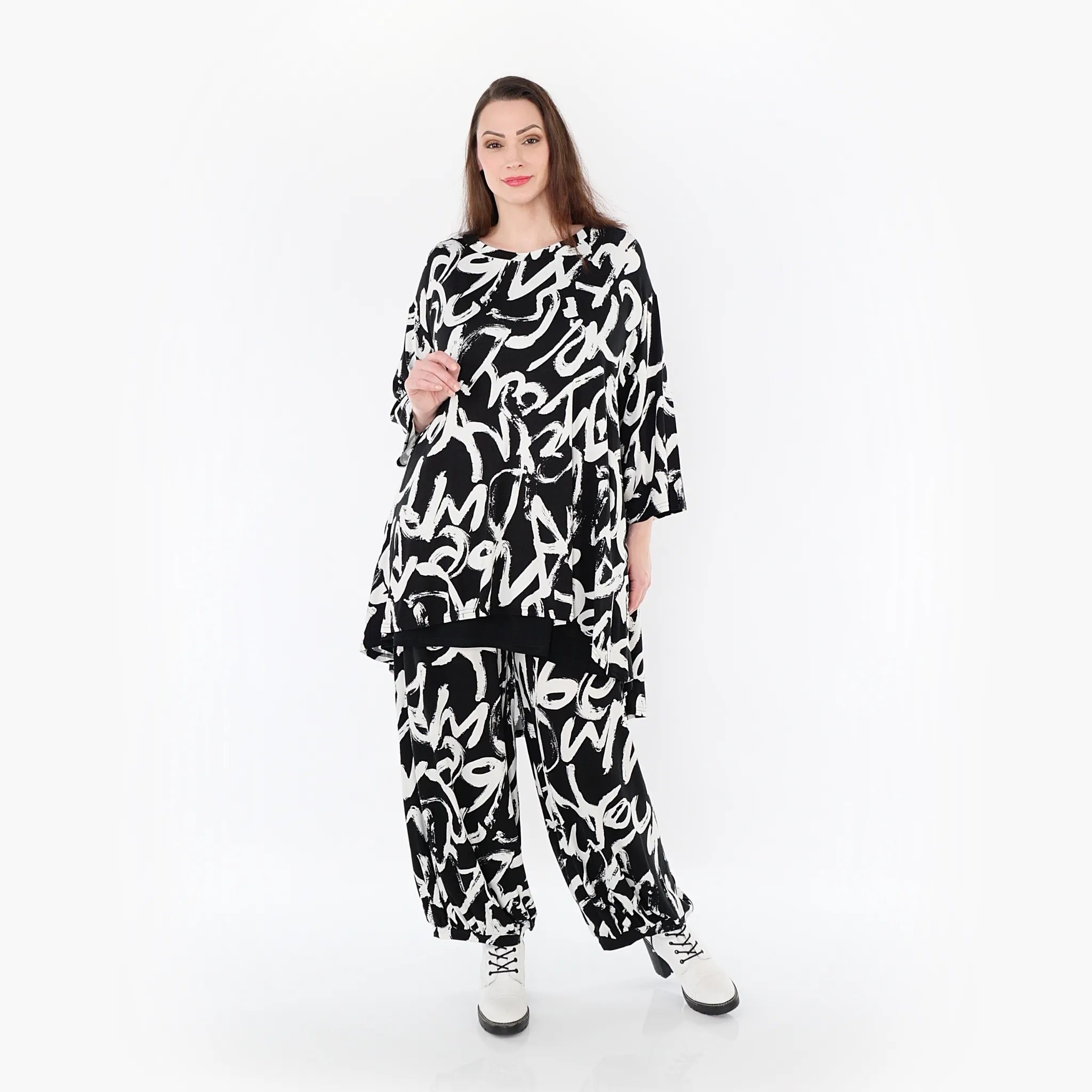 AKH Fashion Shirt 7028 Tamia, Schwarz/Weiß