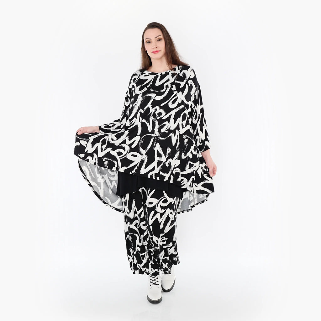 AKH Fashion Shirt 7028 Tamia, Schwarz/Weiß