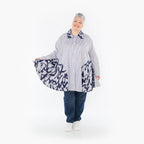 AKH Fashion Bluse 6795 Claire, Weiß/Blau