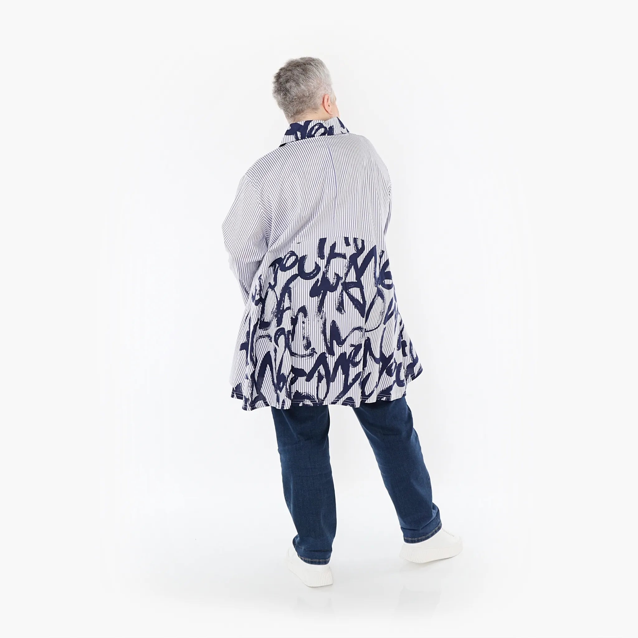 AKH Fashion Bluse 6795 Claire, Weiß/Blau