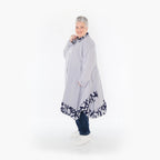 Chemisier AKH 6917, blanc-bleu