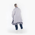 Chemisier AKH 6917, blanc-bleu