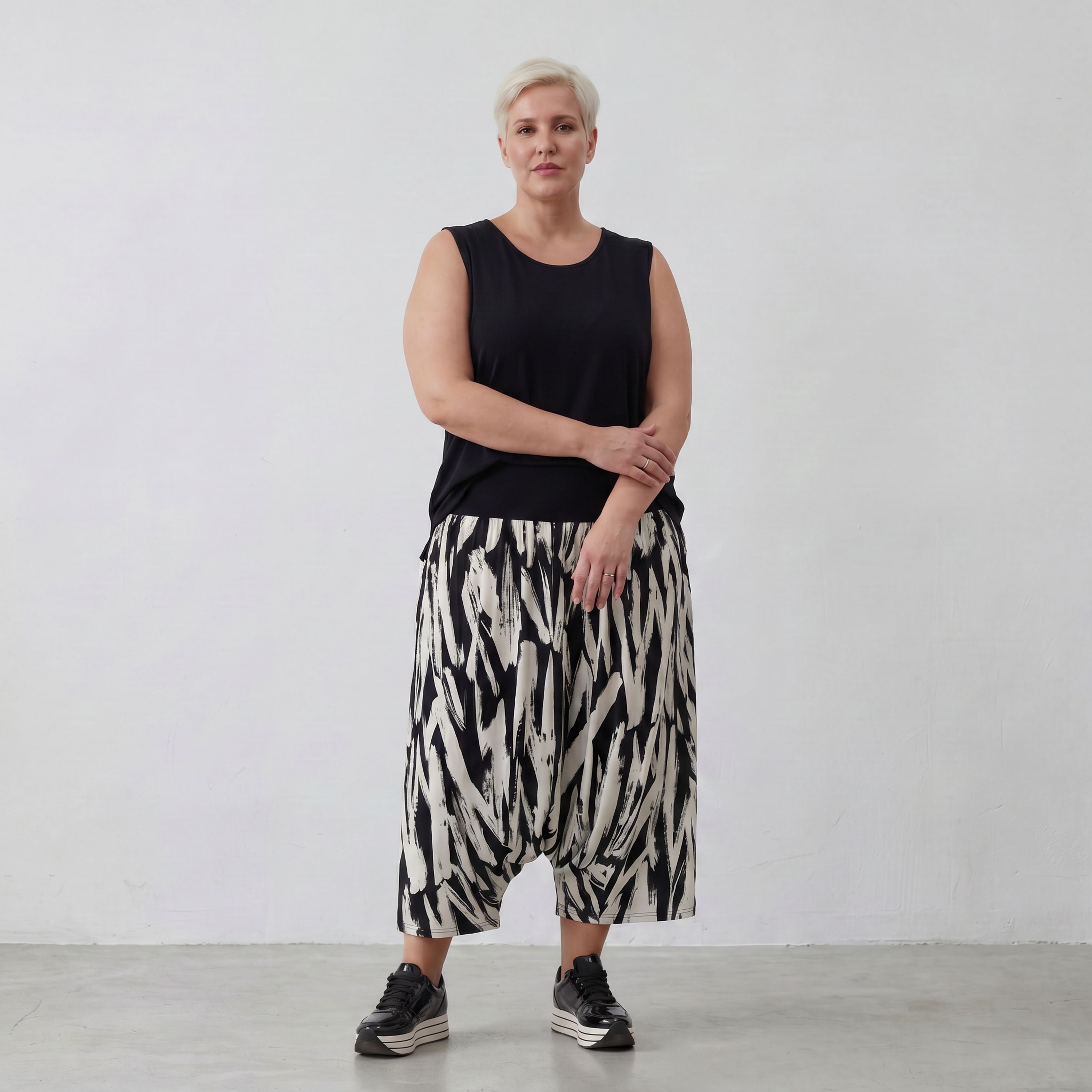 AKH Fashion Hose 6944 Donna, Weiß/Schwarz