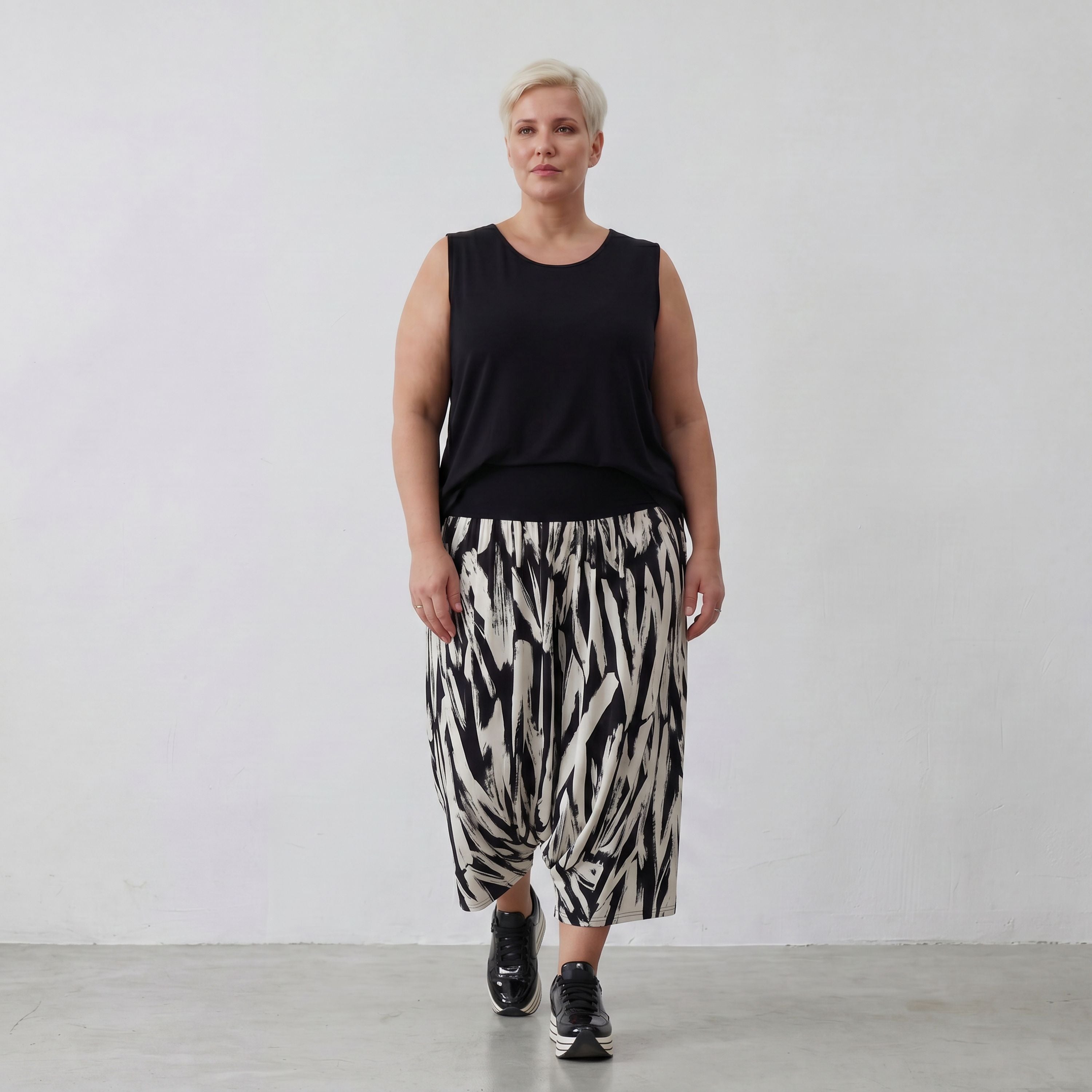AKH Fashion Hose 6944 Donna, Weiß/Schwarz