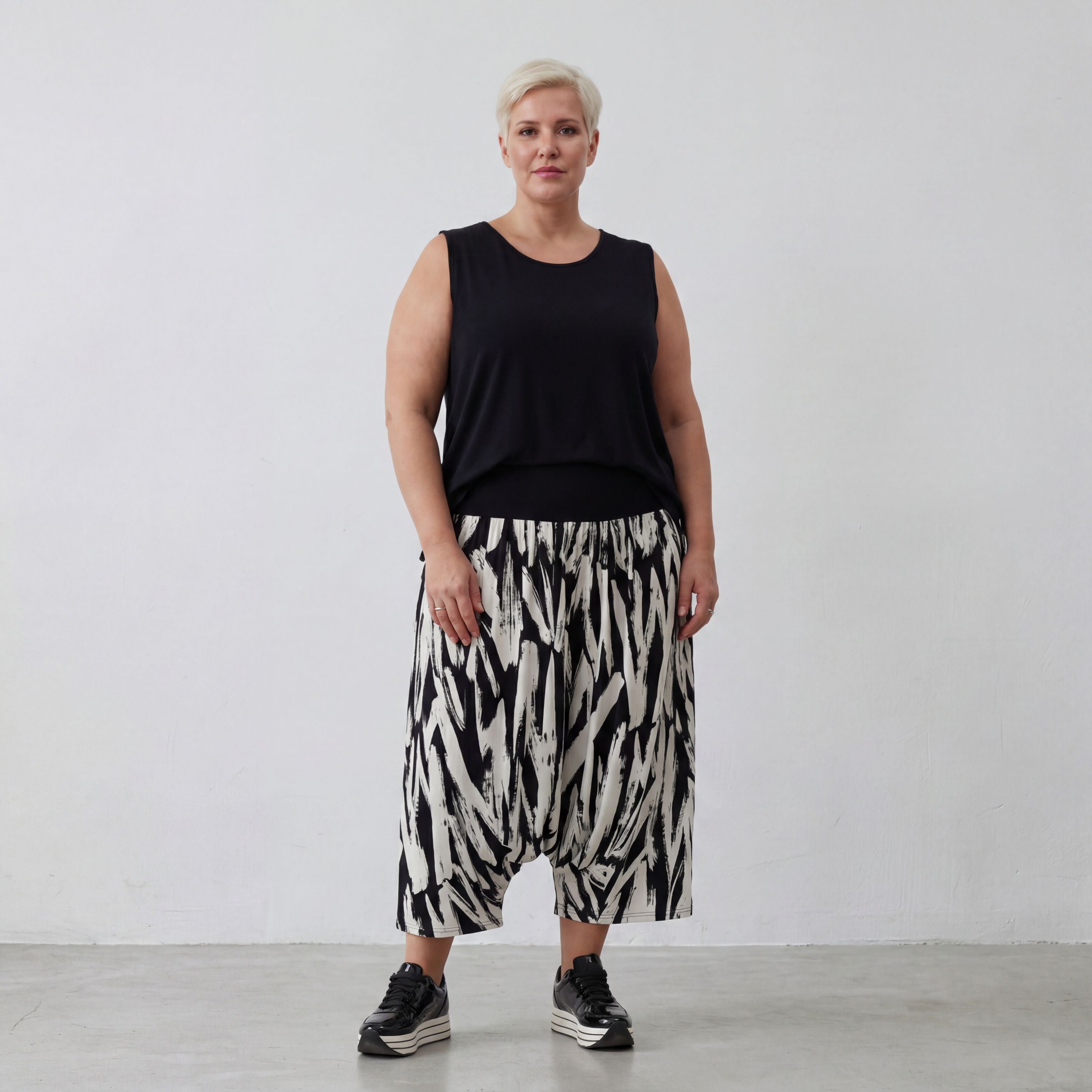 AKH Fashion Hose 6944 Donna, Weiß/Schwarz