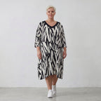 AKH Fashion Kleid 7022 Donna, Weiß/Schwarz