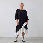 Robe AKH 7024, noire et blanche