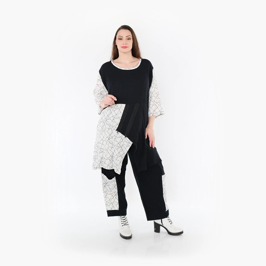 AKH Fashion Shirt 6894 Adelina, Schwarz/Weiß
