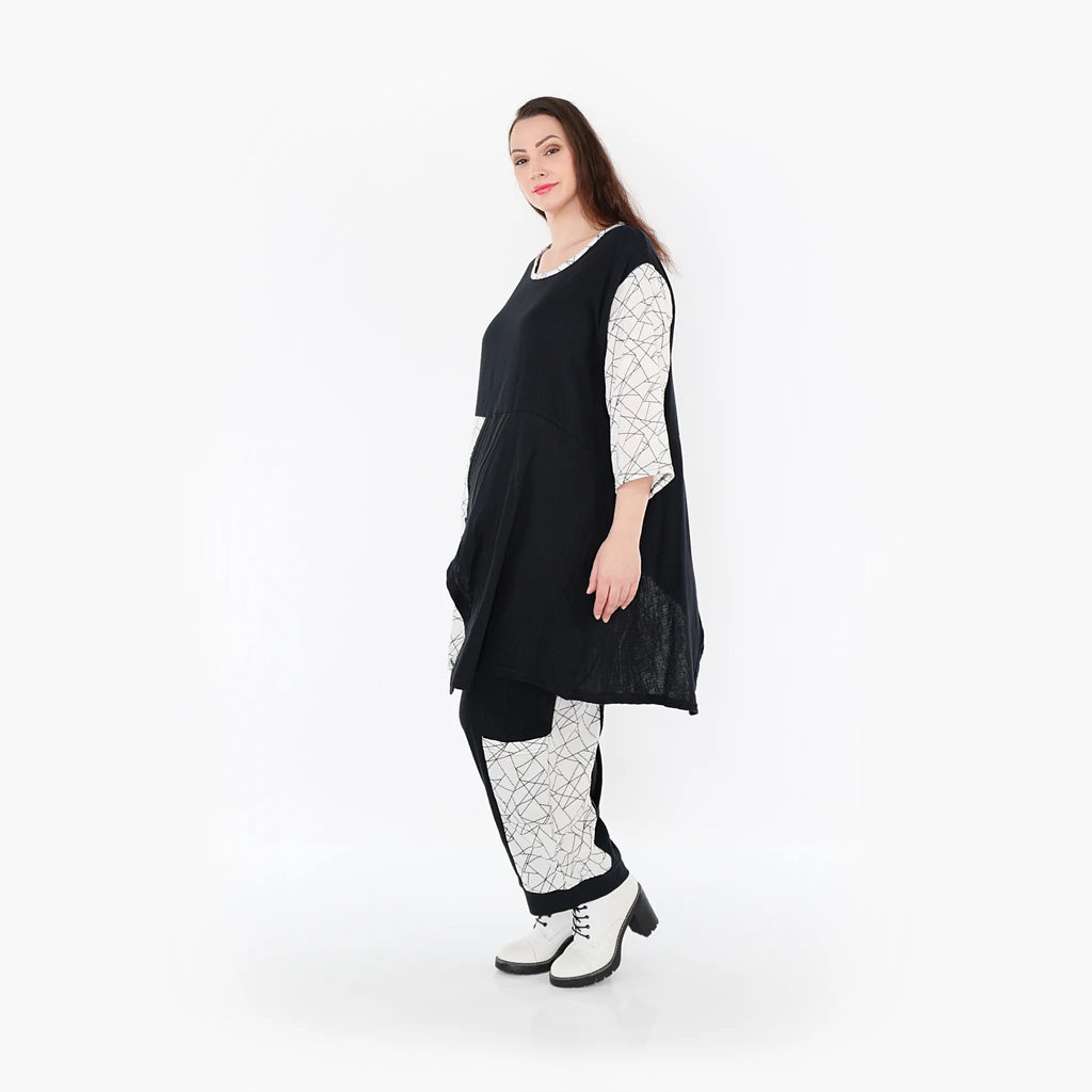 AKH Fashion Shirt 6894 Adelina, Schwarz/Weiß