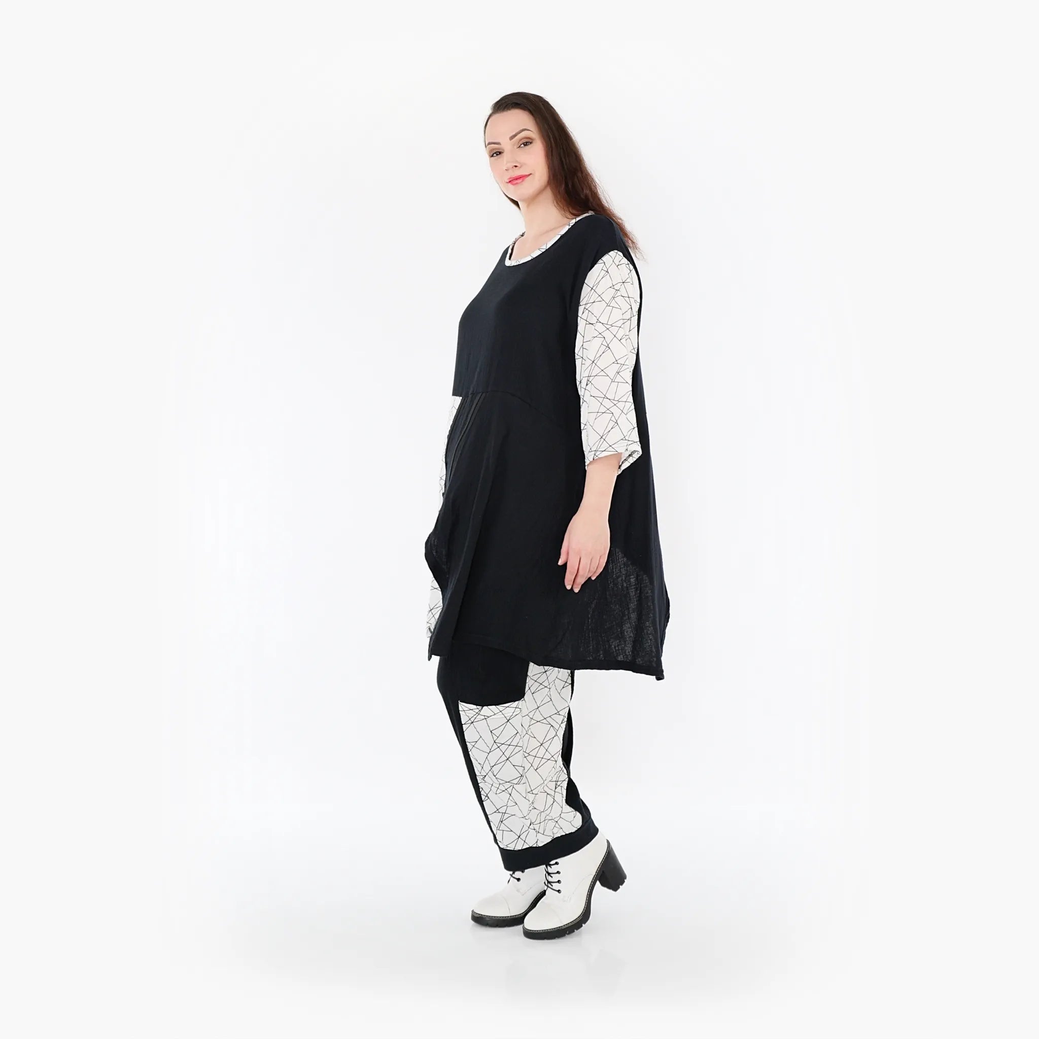 AKH Fashion Shirt 6894 Adelina, Schwarz/Weiß