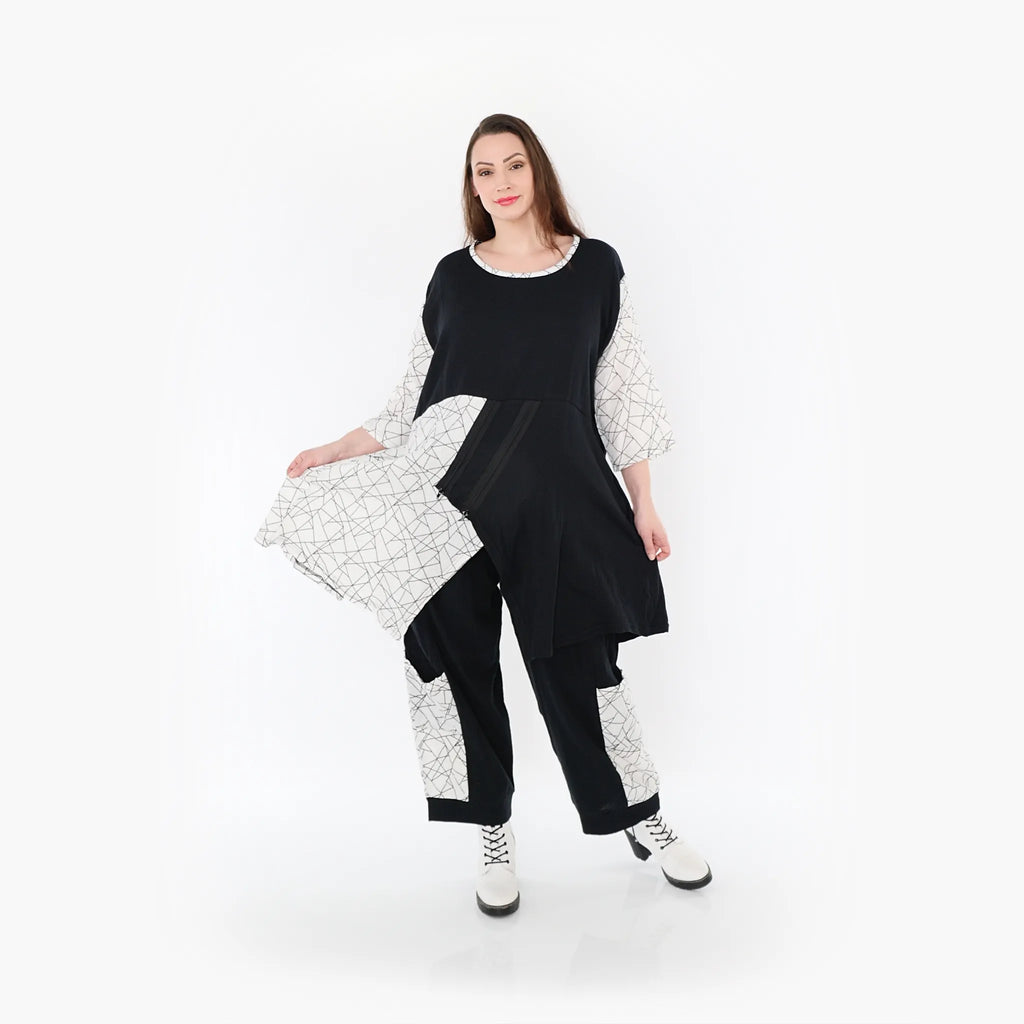 AKH Fashion Shirt 6894 Adelina, Schwarz/Weiß