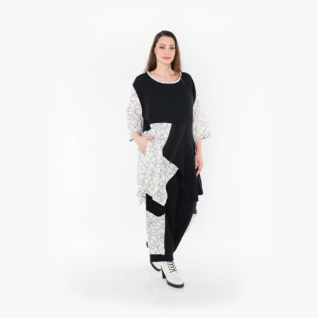 AKH Fashion Shirt 6894 Adelina, Schwarz/Weiß