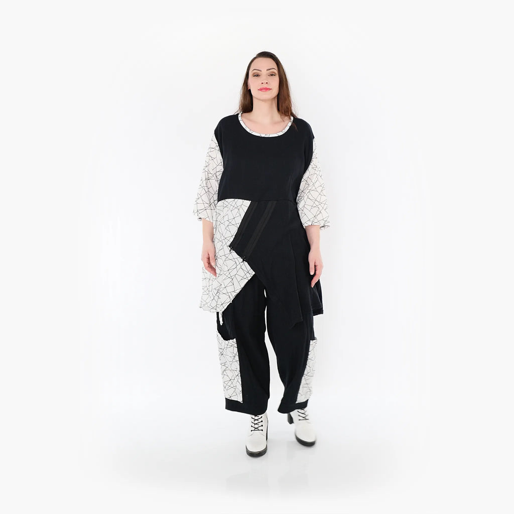 AKH Fashion Shirt 6894 Adelina, Schwarz/Weiß