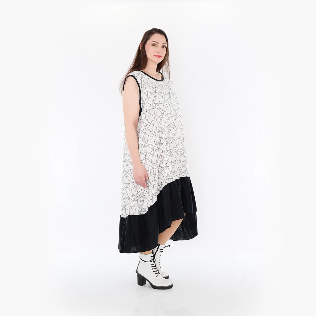 AKH Fashion Kleid 7023 Adelina, Schwarz/Weiß