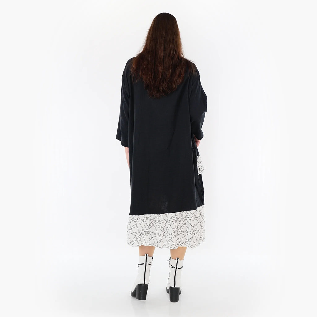 AKH Fashion Kleid 7024 Adelina, Schwarz/Weiß