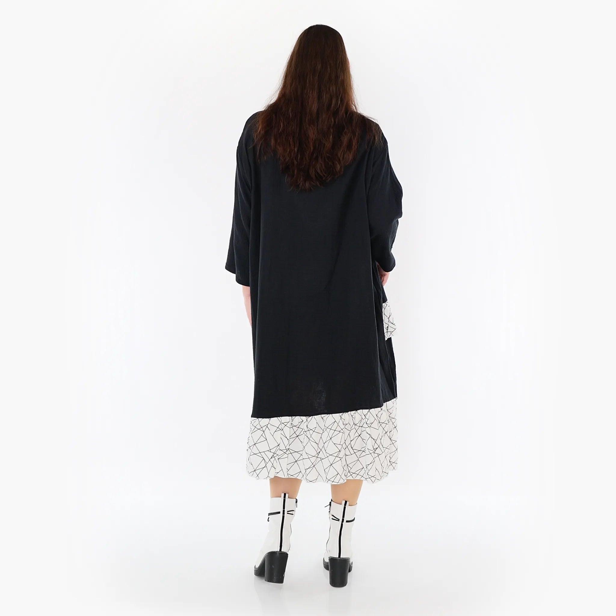 AKH Fashion Kleid 7024 Adelina, Schwarz/Weiß