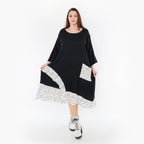 AKH Fashion Kleid 7024 Adelina, Schwarz/Weiß