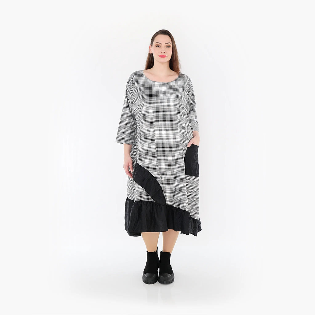 AKH Fashion Kleid 7024 Dominion, Schwarz/Weiß