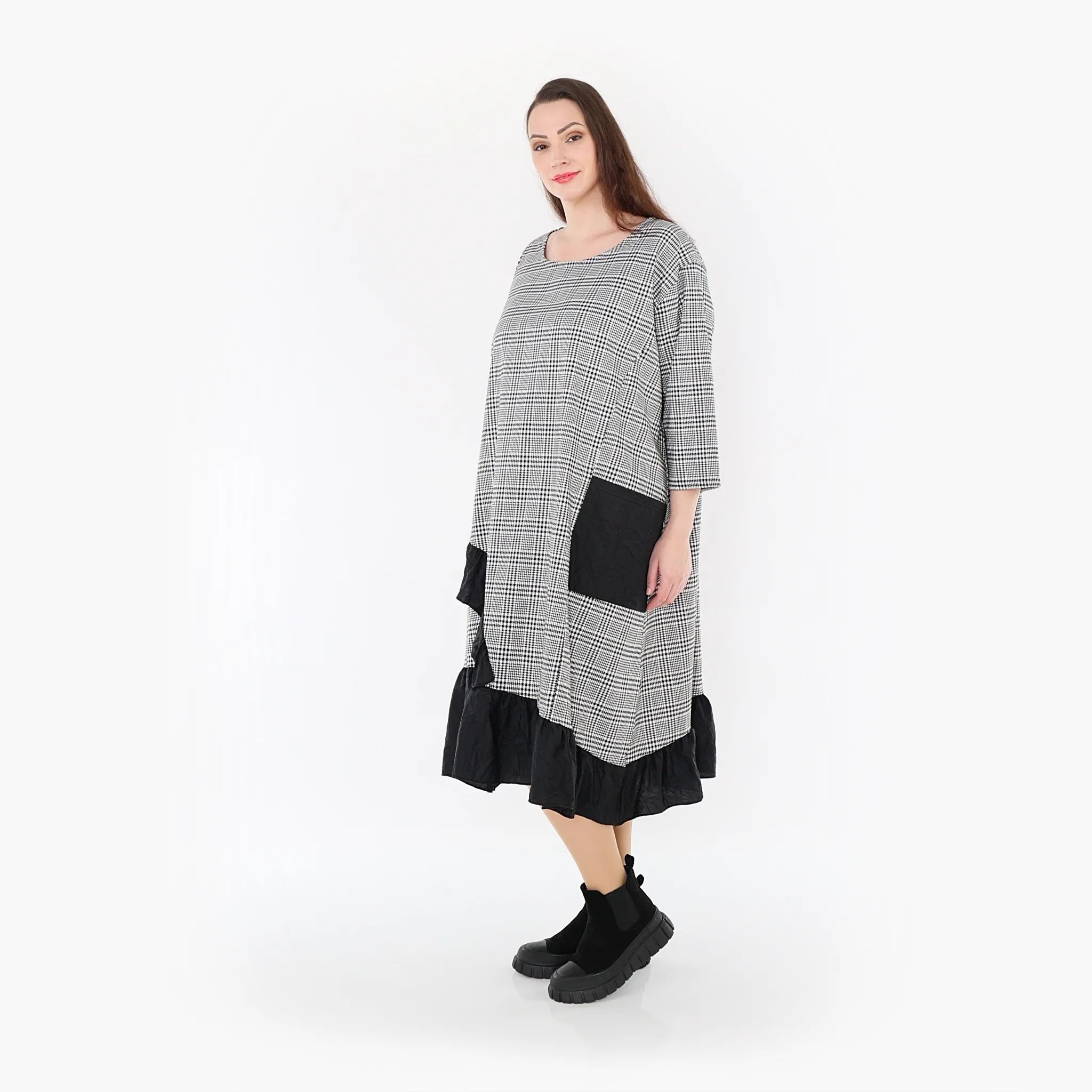 AKH Fashion Kleid 7024 Dominion, Schwarz/Weiß
