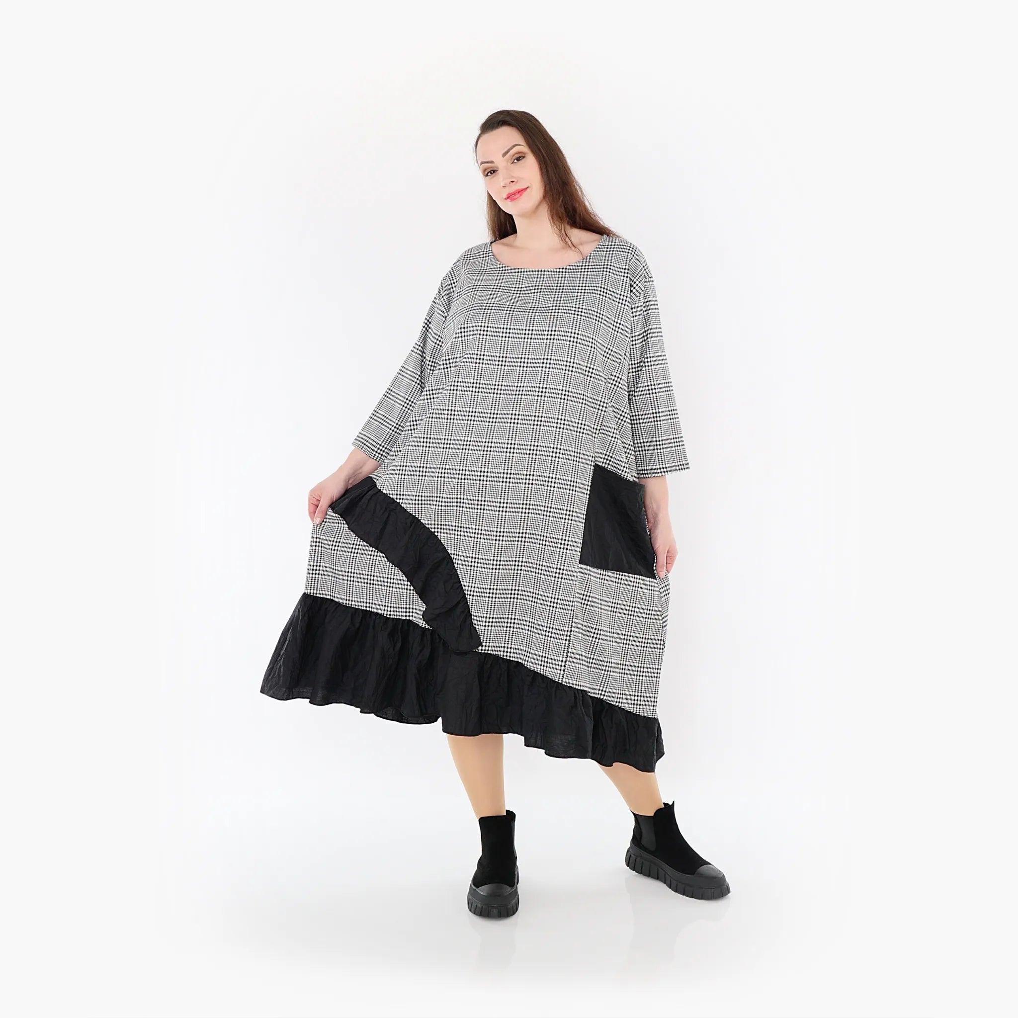 AKH Fashion Kleid 7024 Dominion, Schwarz/Weiß