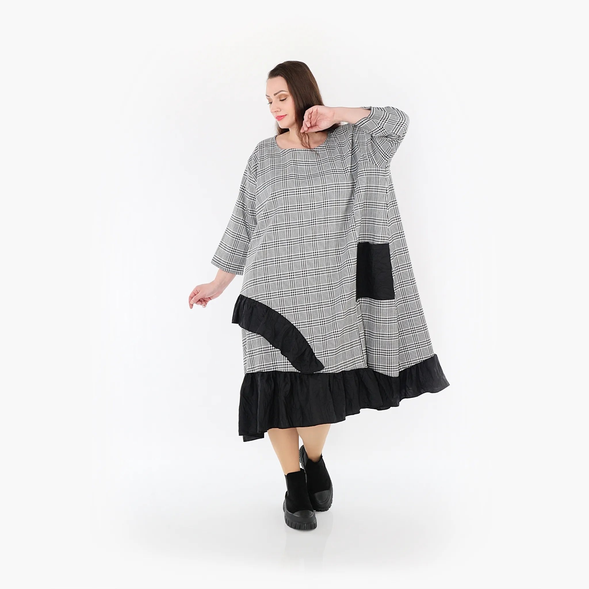 AKH Fashion Kleid 7024 Dominion, Schwarz/Weiß