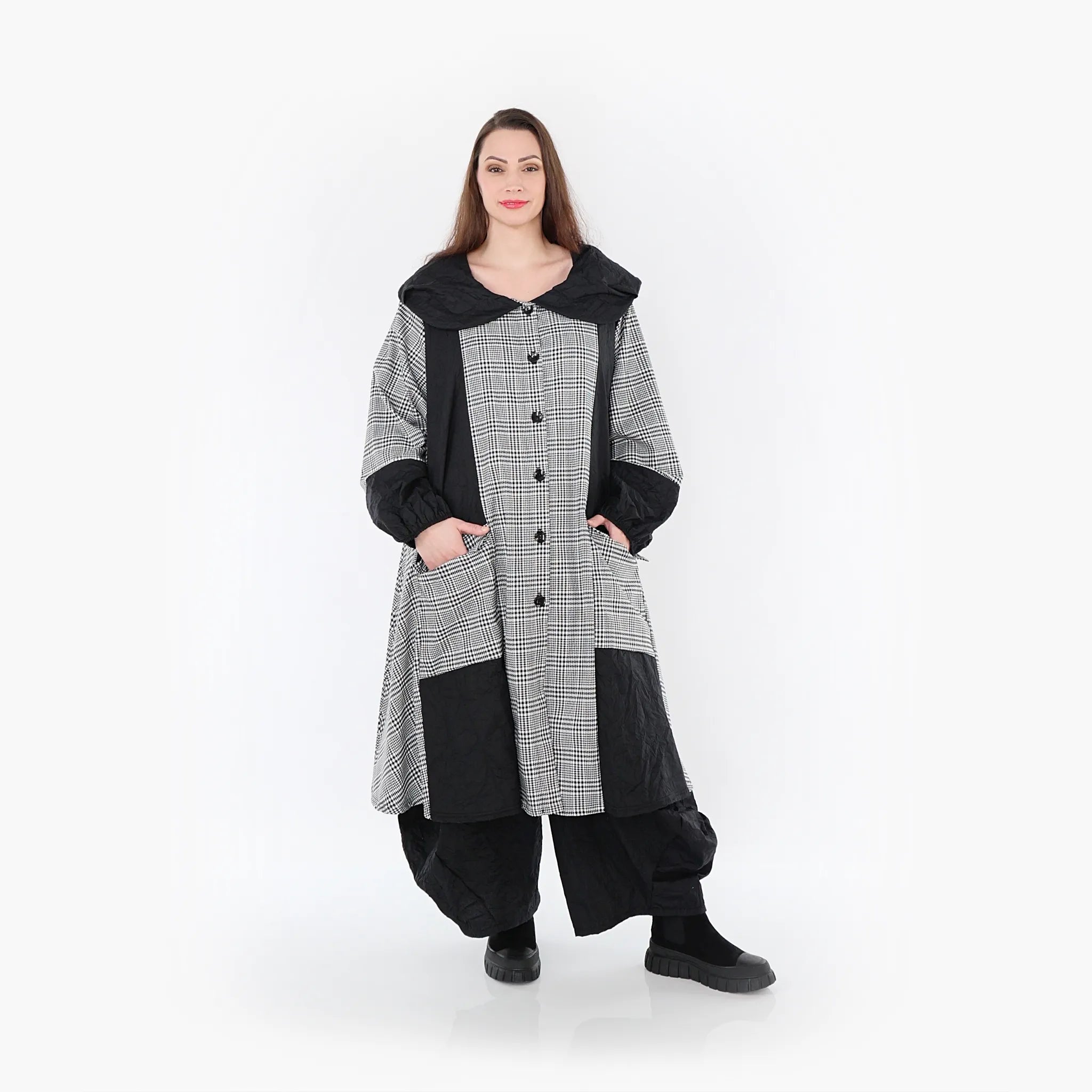 AKH Fashion Mantel 7034 Dominion, Schwarz/Weiß