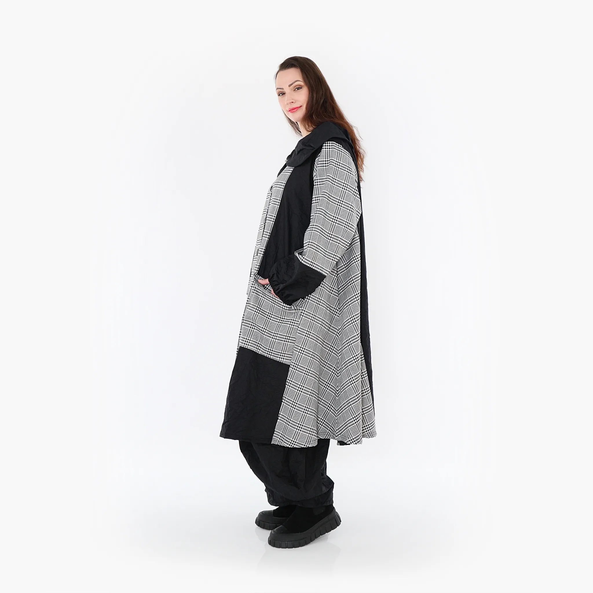 AKH Fashion Mantel 7034 Dominion, Schwarz/Weiß