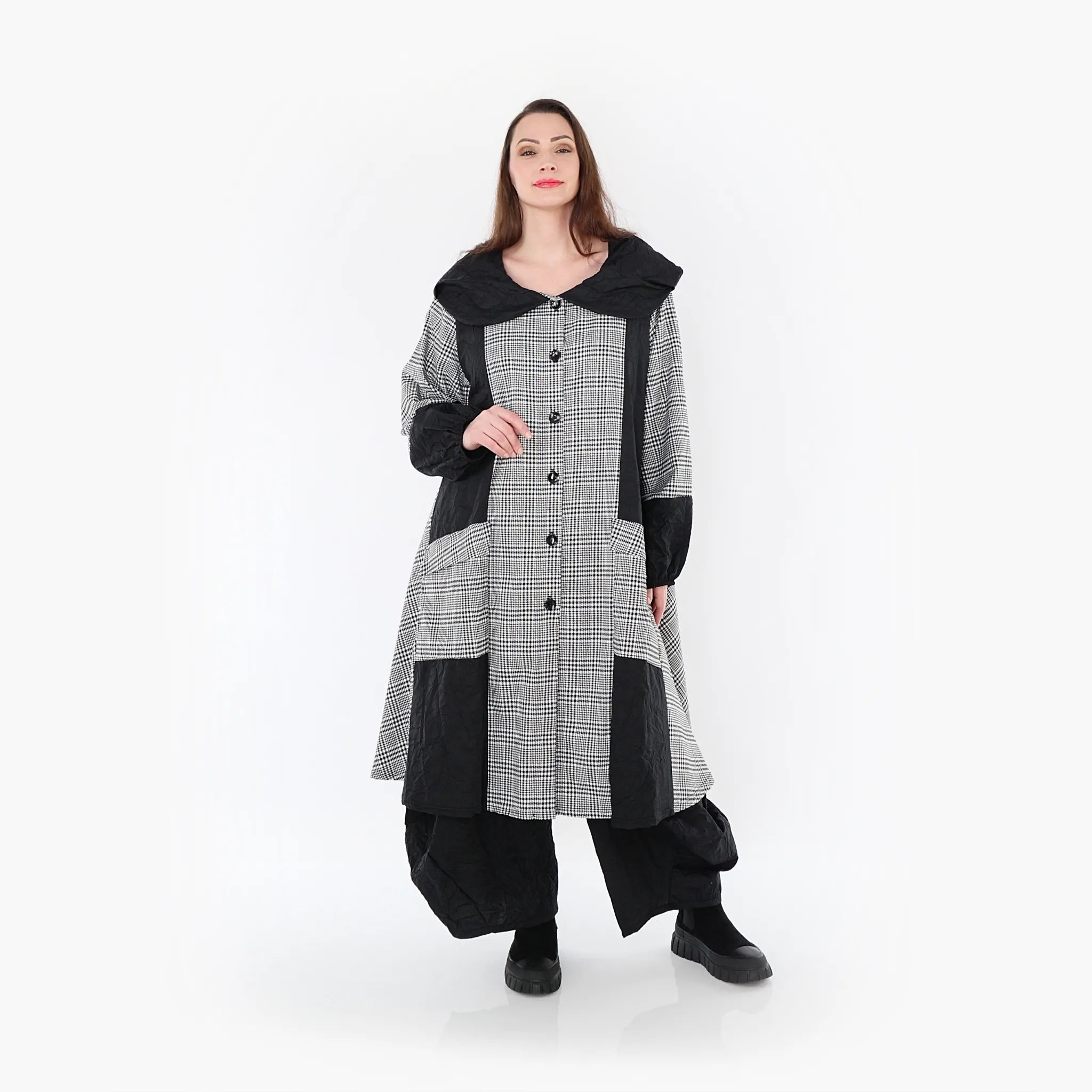 AKH Fashion Mantel 7034 Dominion, Schwarz/Weiß