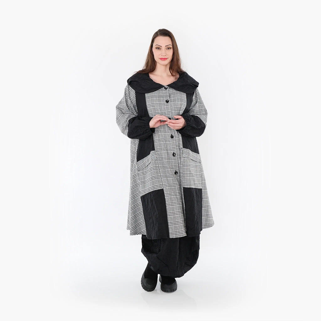 AKH Fashion Mantel 7034 Dominion, Schwarz/Weiß