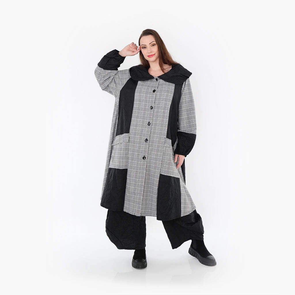 AKH Fashion Mantel 7034 Dominion, Schwarz/Weiß