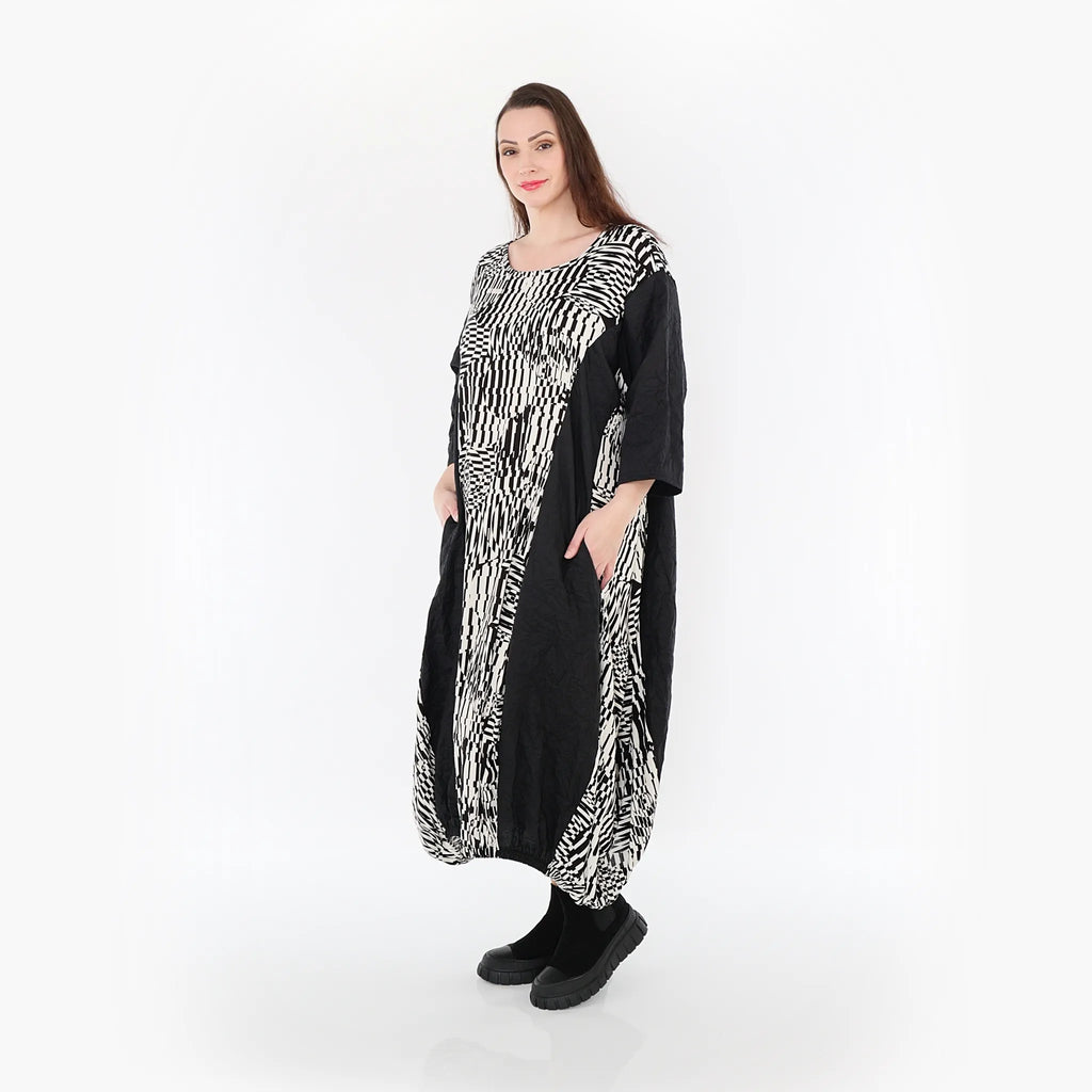 AKH Fashion Kleid 6736 Pixela, Ecru/Schwarz