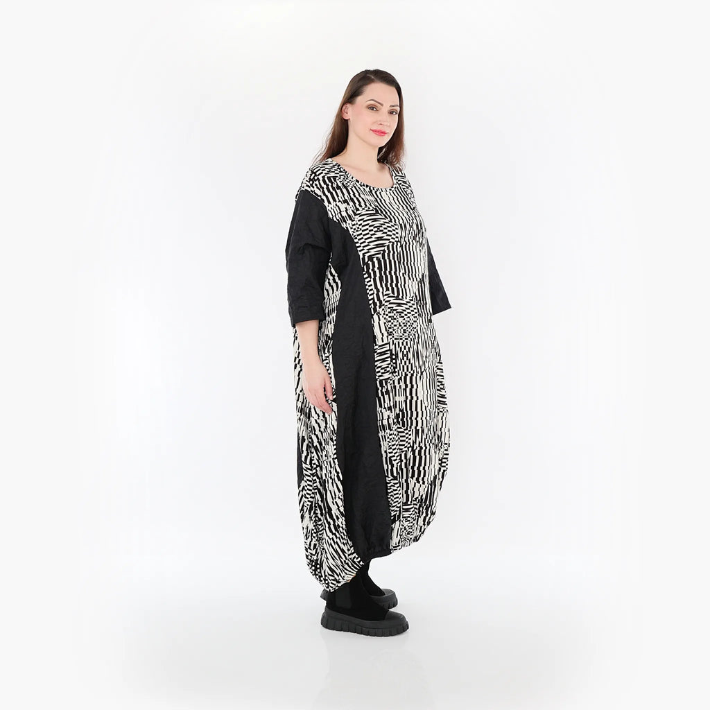 AKH Fashion Kleid 6736 Pixela, Ecru/Schwarz