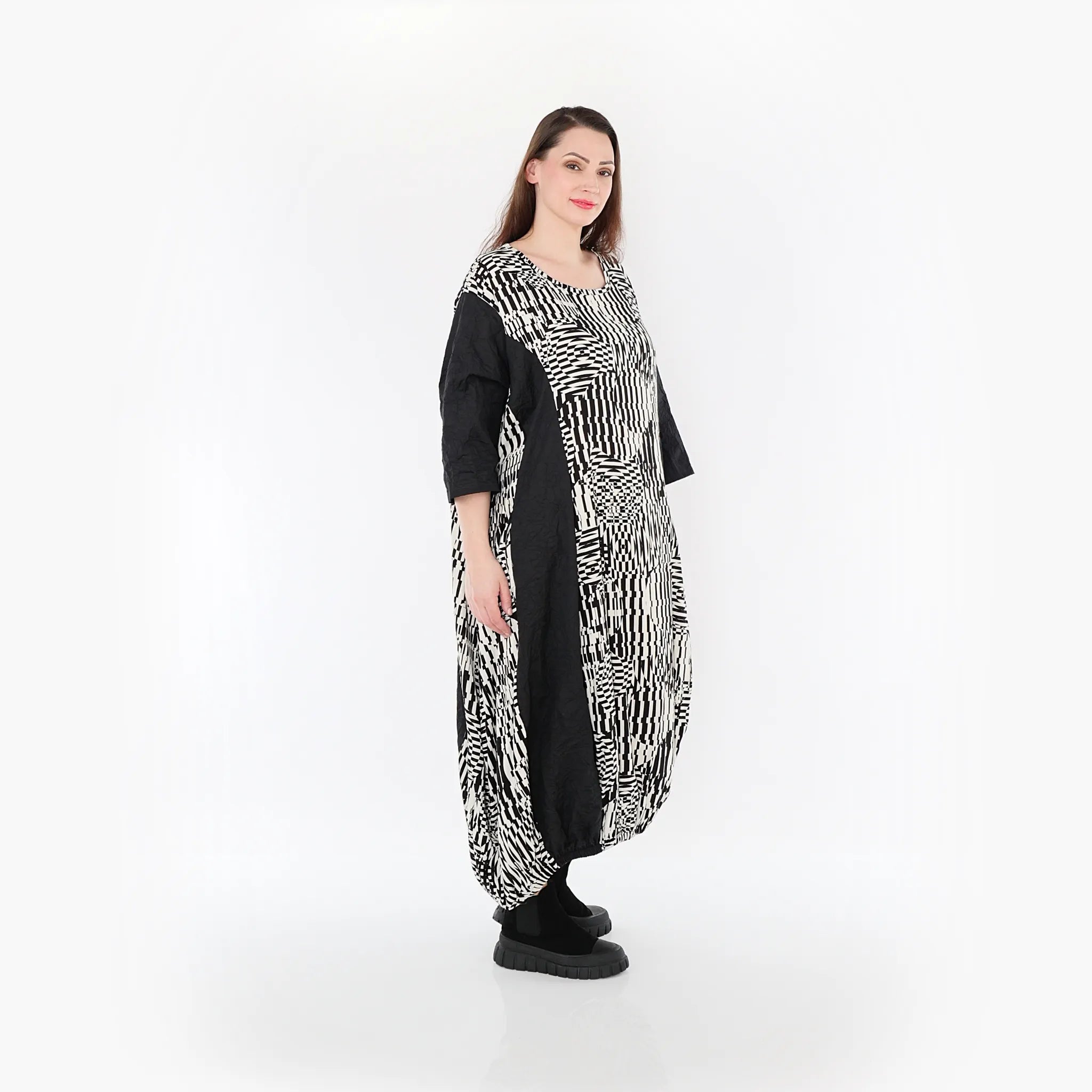 AKH Fashion Kleid 6736 Pixela, Ecru/Schwarz