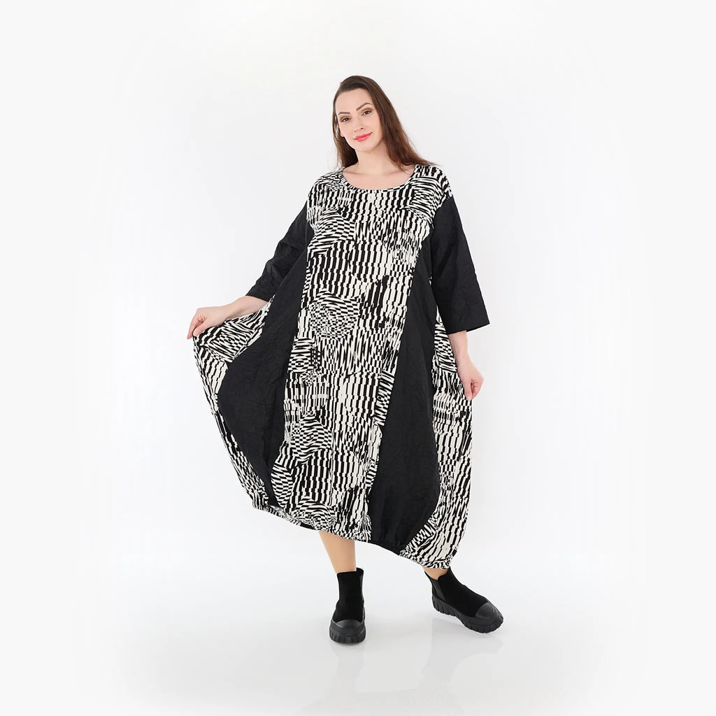 AKH Fashion Kleid 6736 Pixela, Ecru/Schwarz