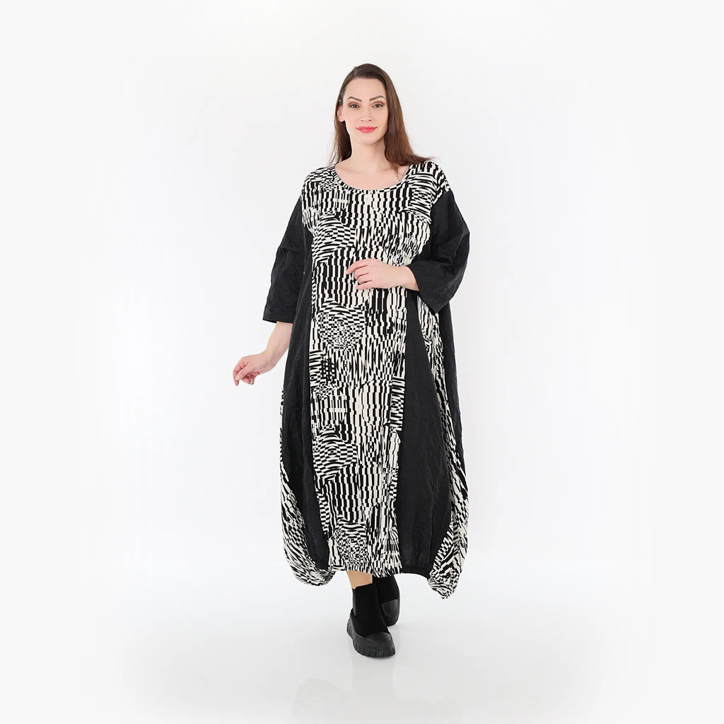 AKH Fashion Kleid 6736 Pixela, Ecru/Schwarz