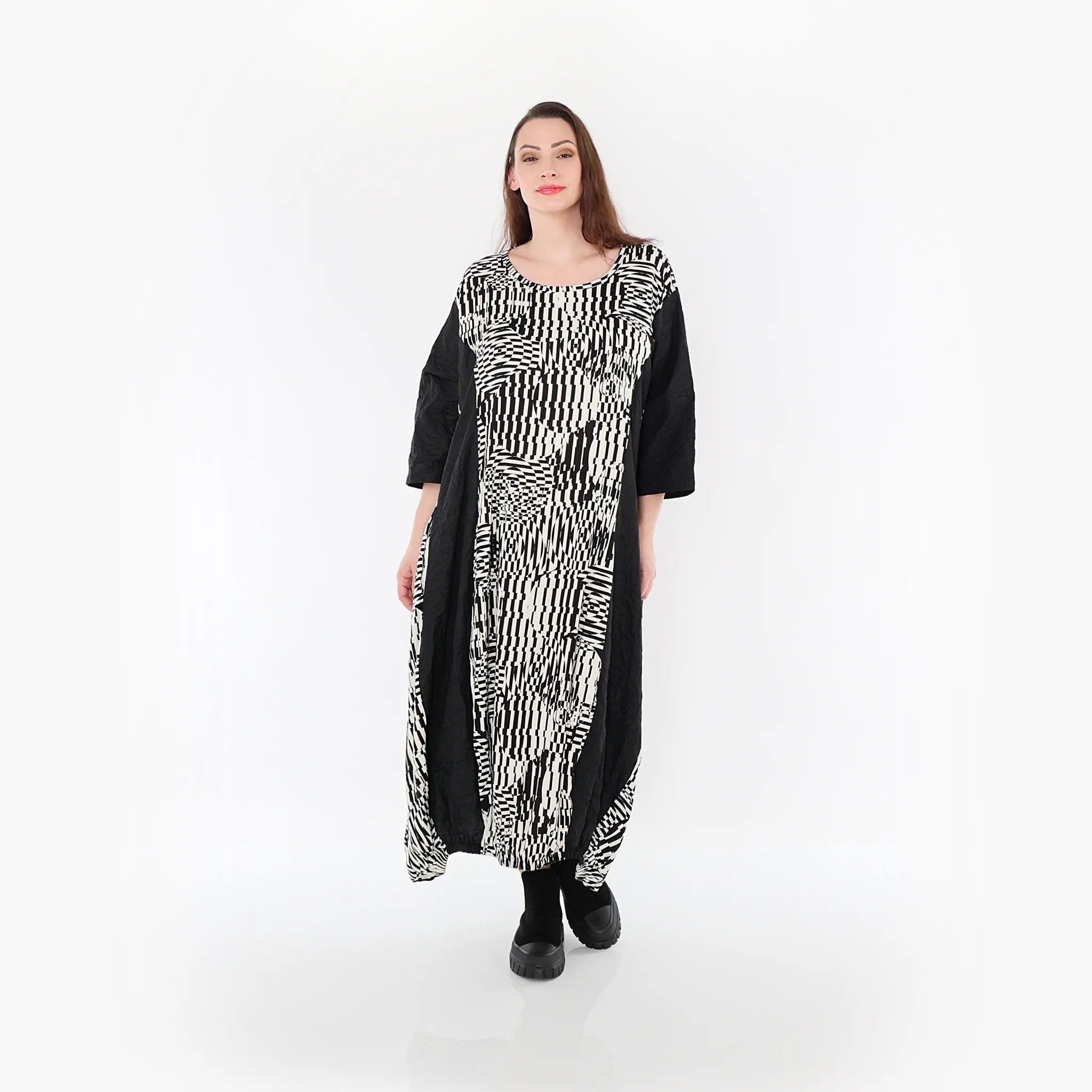 AKH Fashion Kleid 6736 Pixela, Ecru/Schwarz
