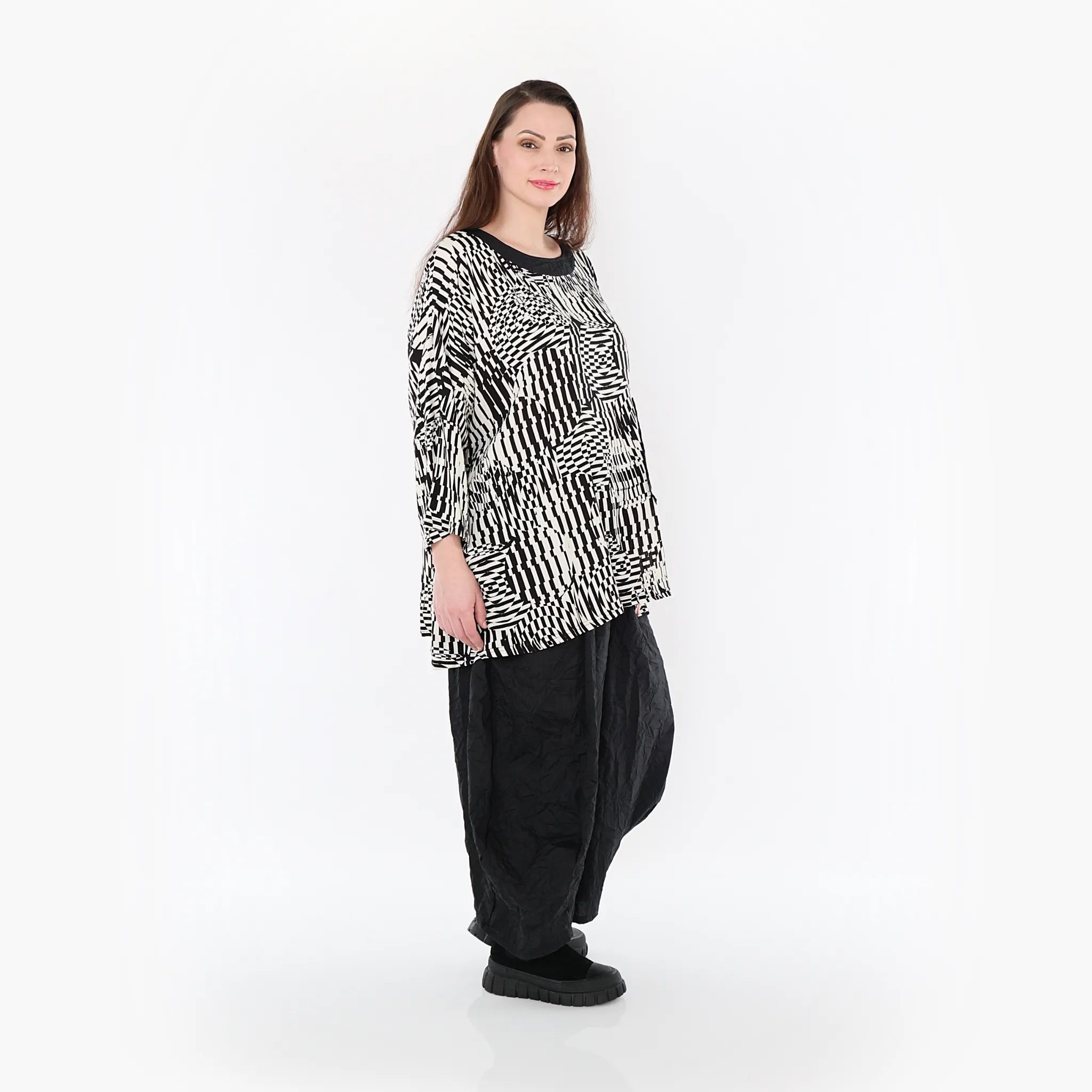 AKH Fashion Shirt 7037 Pixela, Ecru/Schwarz
