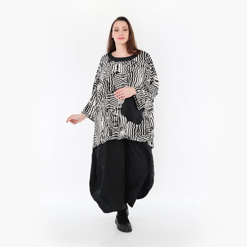 AKH Fashion Shirt 7037 Pixela, Ecru/Schwarz
