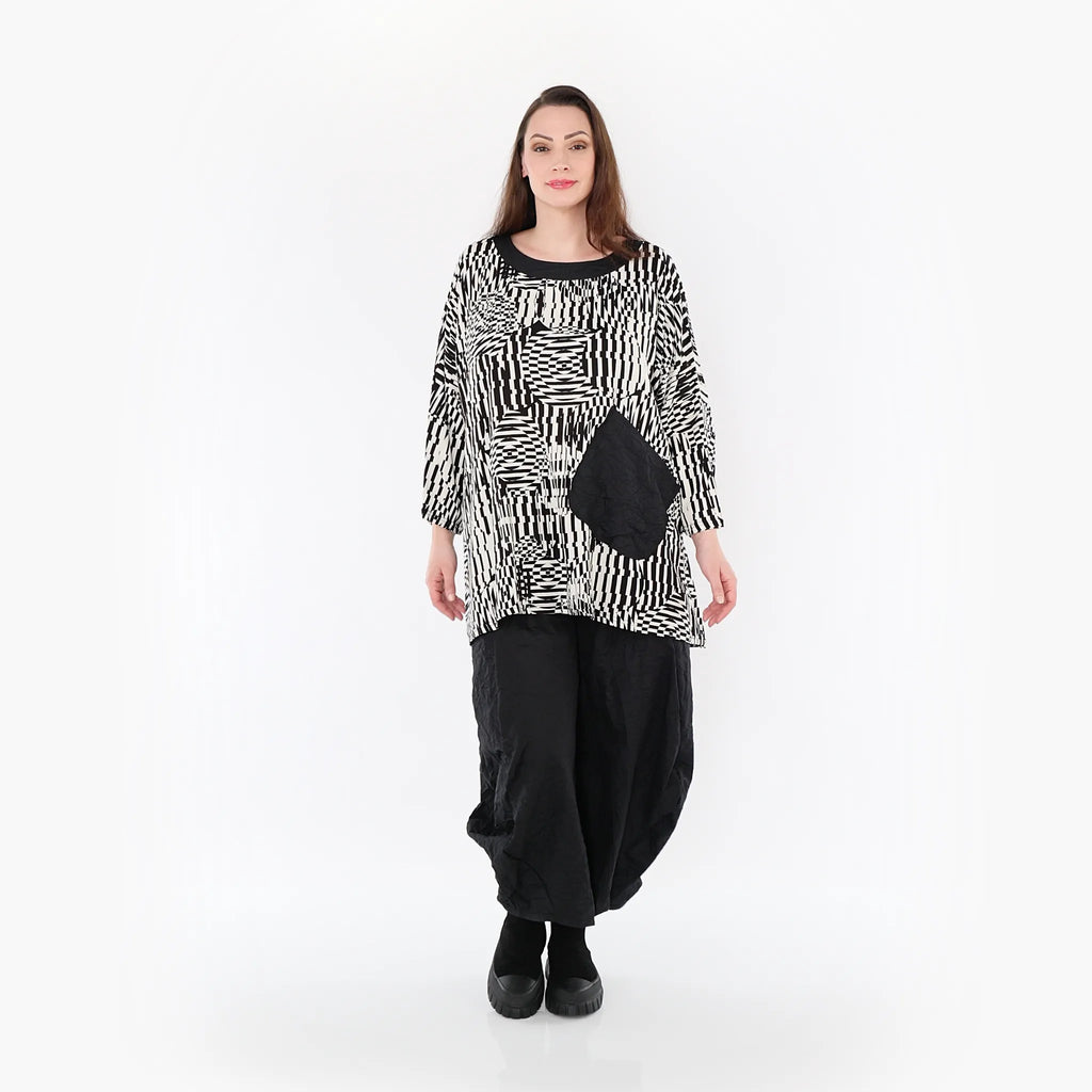 AKH Fashion Shirt 7037 Pixela, Ecru/Schwarz