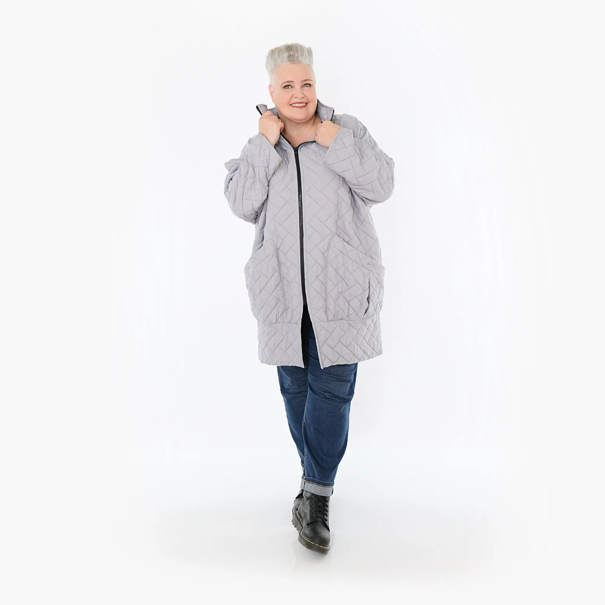 AKH Fashion 6550 Jacket, Light Grey
