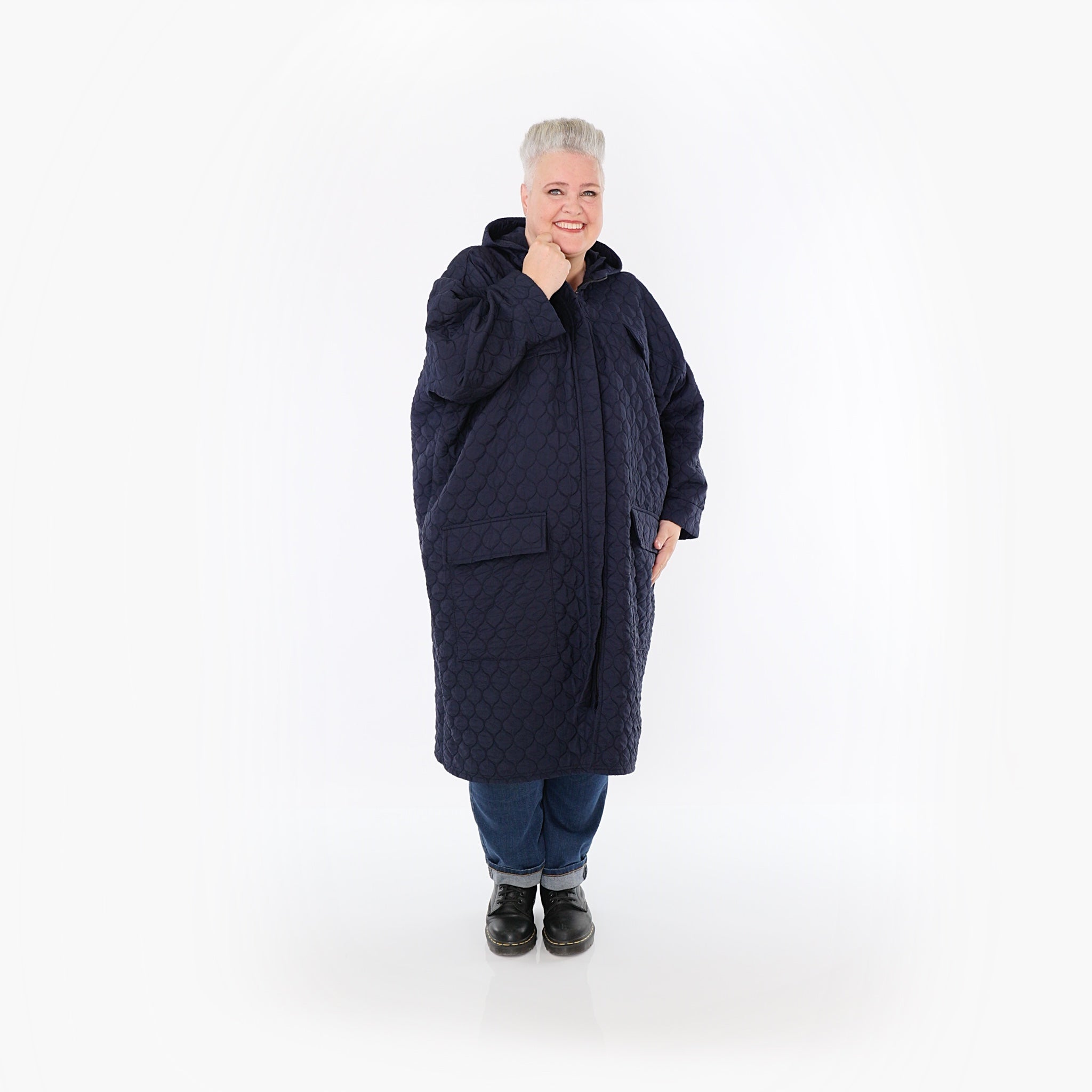 AKH Fashion Mantel 7044 Cloudy, Navy