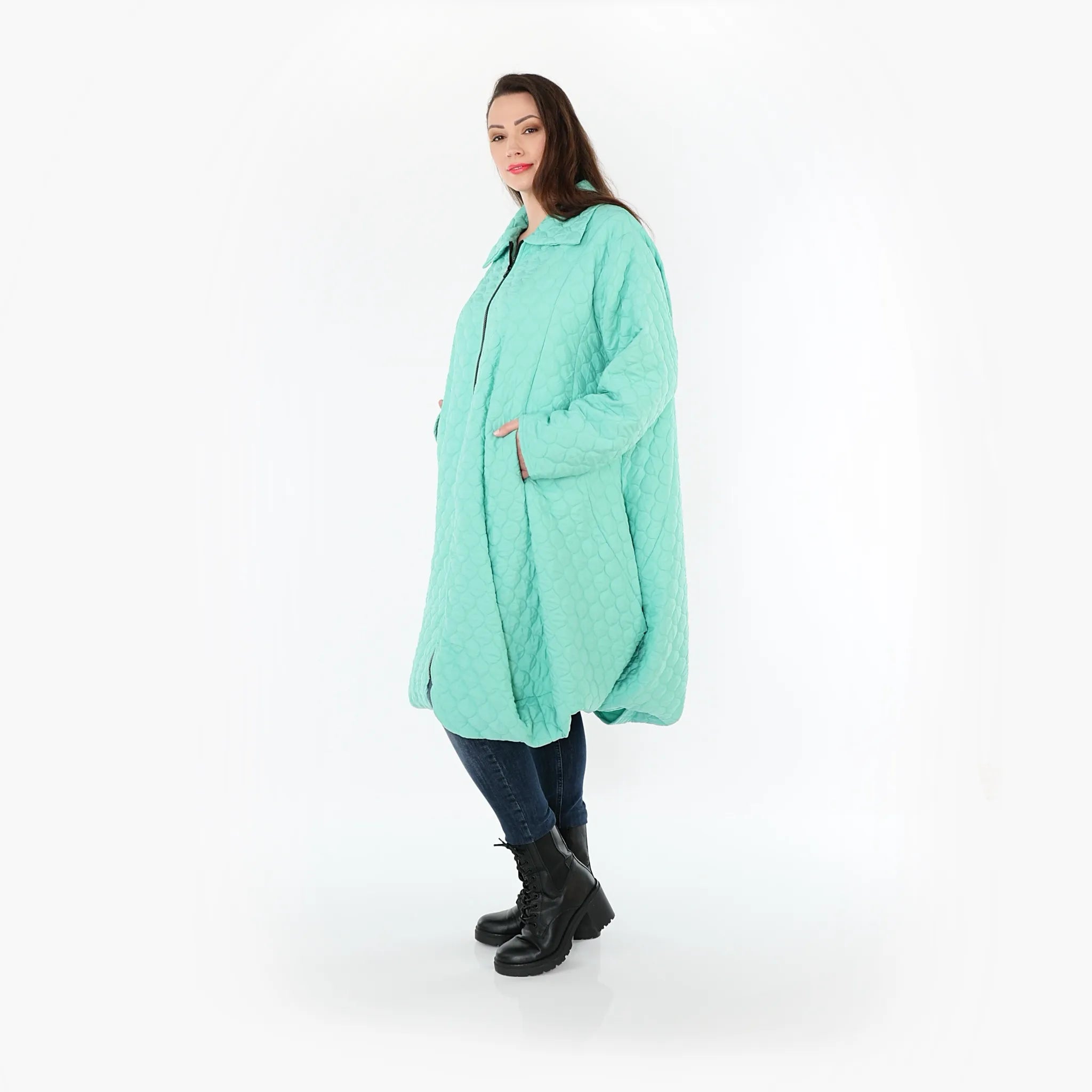 AKH Fashion 1424 Coat, Mint Green