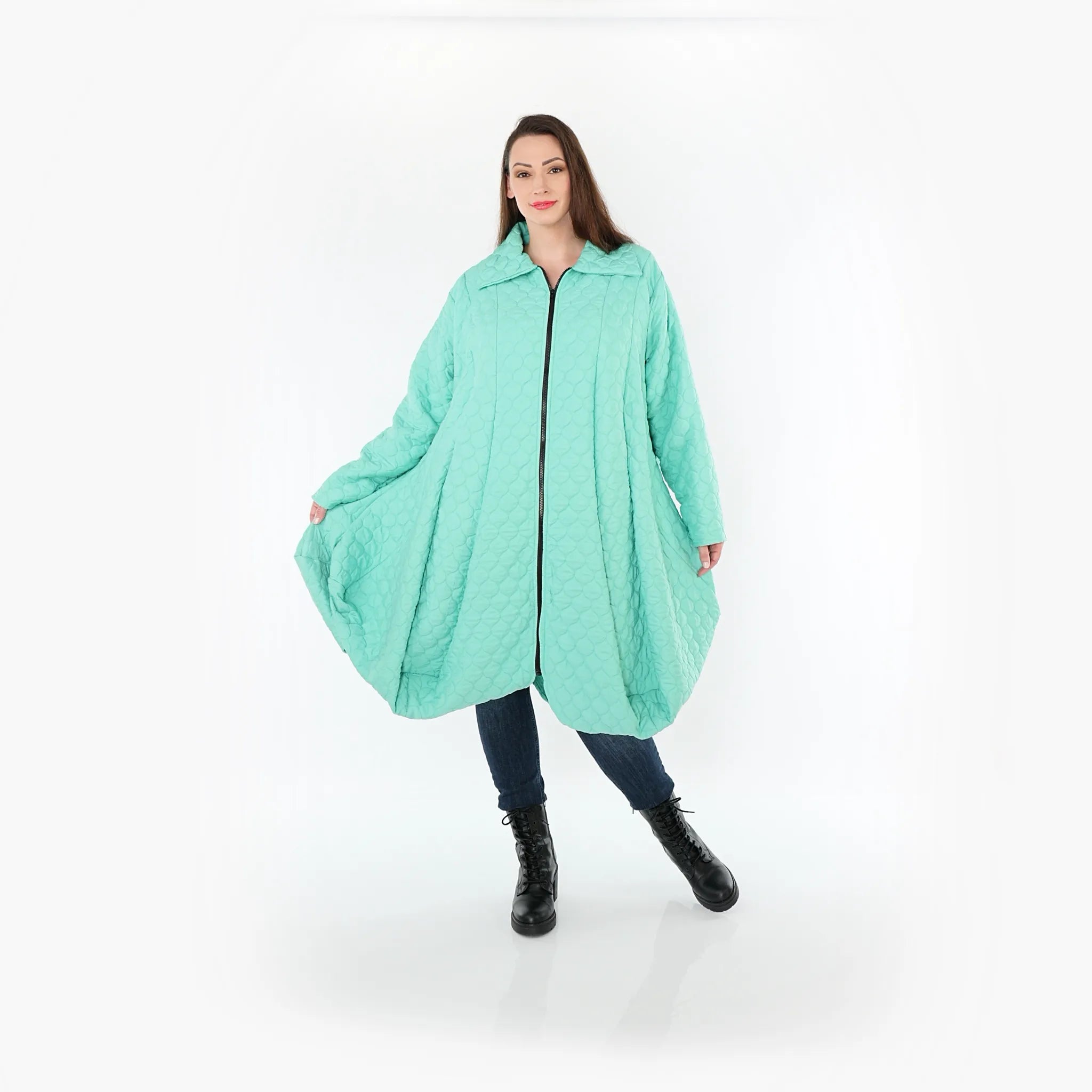 AKH Fashion 1424 Coat, Mint Green