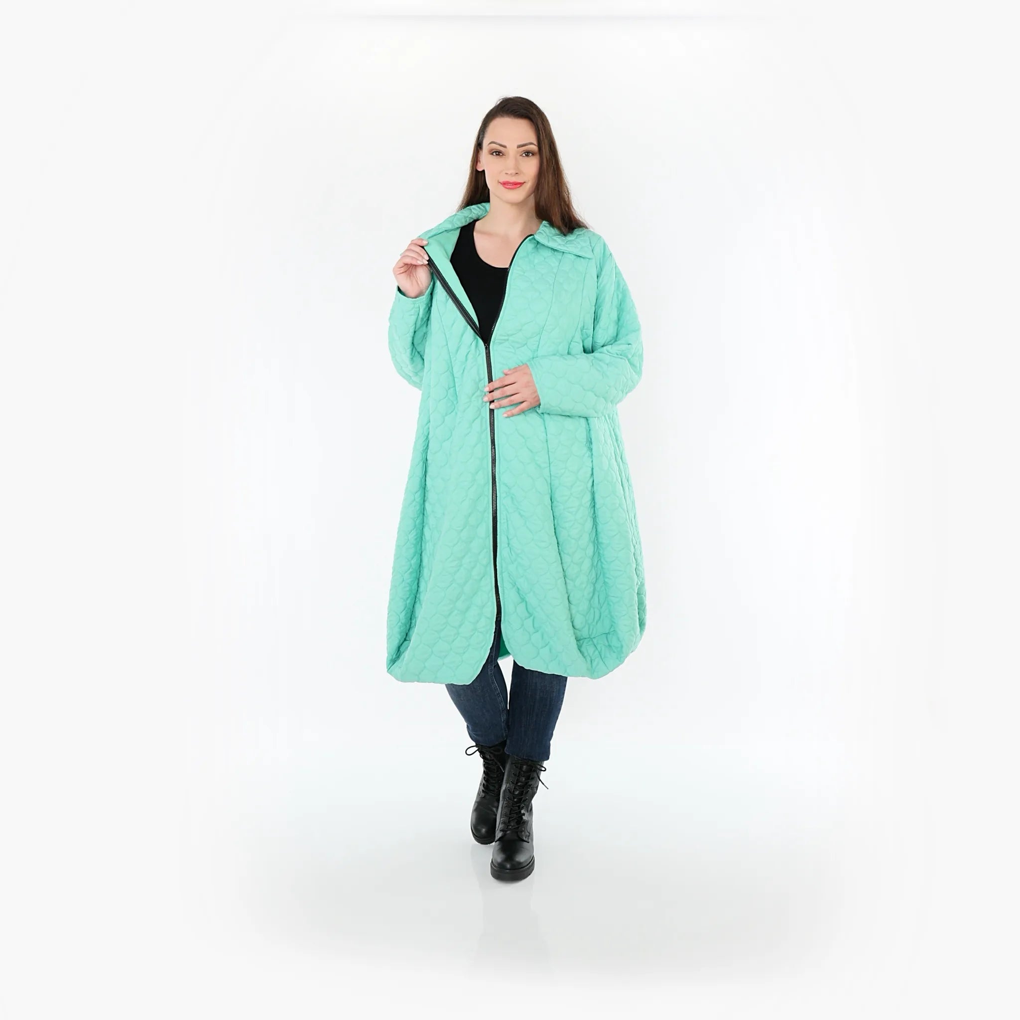 AKH Fashion 1424 Coat, Mint Green