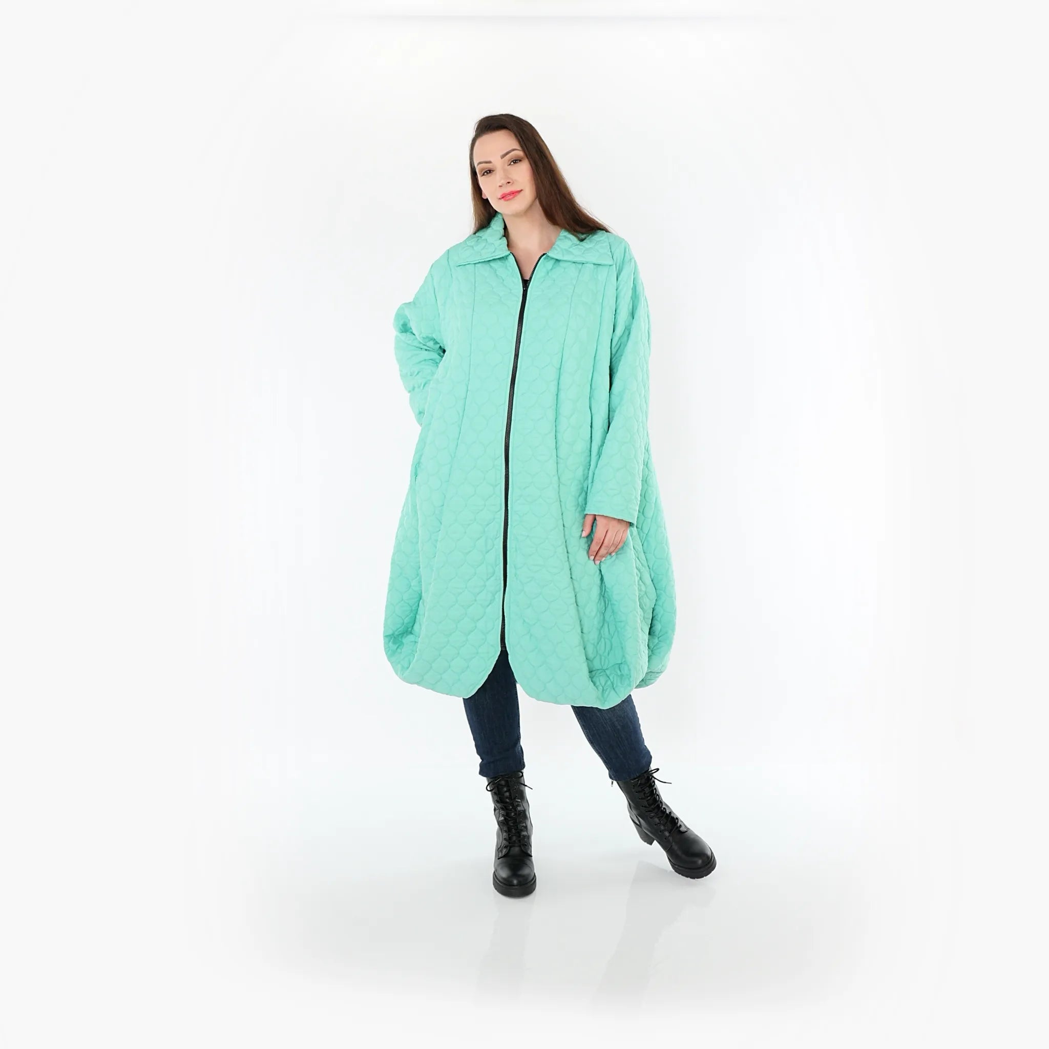 AKH Fashion 1424 Coat, Mint Green