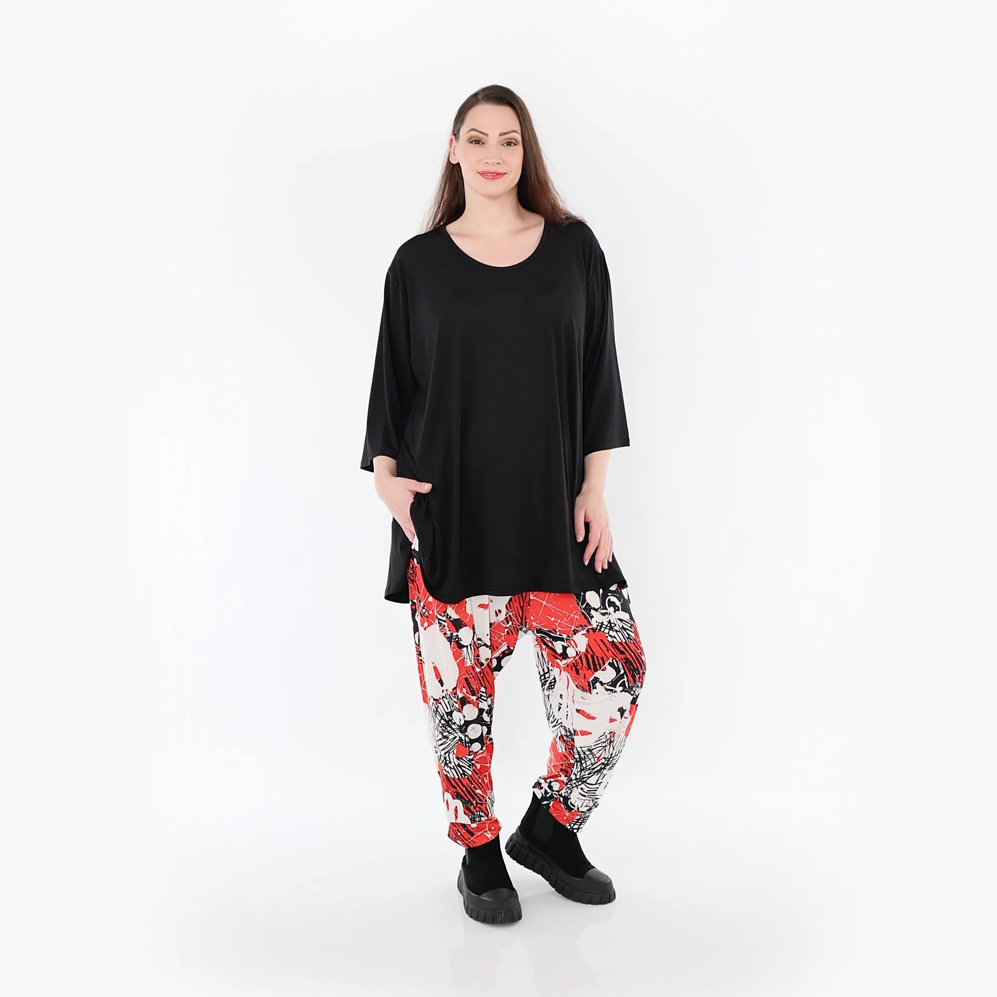 AKH Fashion Hose 6813 Whisper, Rot/Weiß/Schwarz