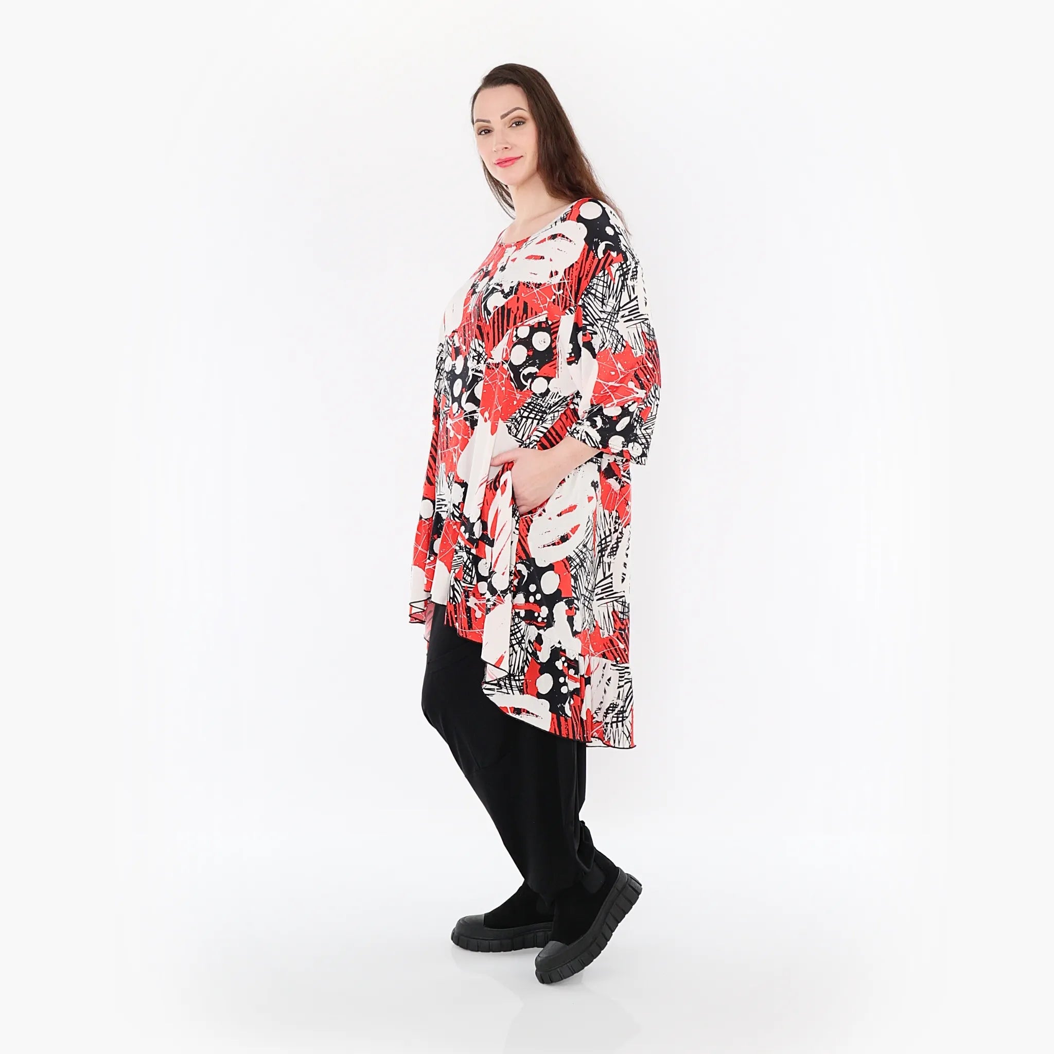 AKH Fashion Shirt 6837 Whisper, Rot/Weiß/Schwarz